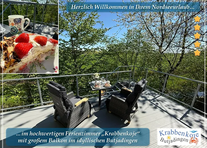 Krabbenkoje - Nordseeurlaub In Hochwertiger Mit Grossem Balkon Im Idyllischen * Butjadingen